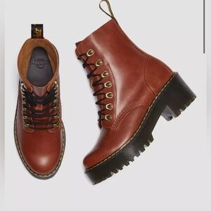 Dr Martens Leona Women’s Farrier Leather Heeled Boots